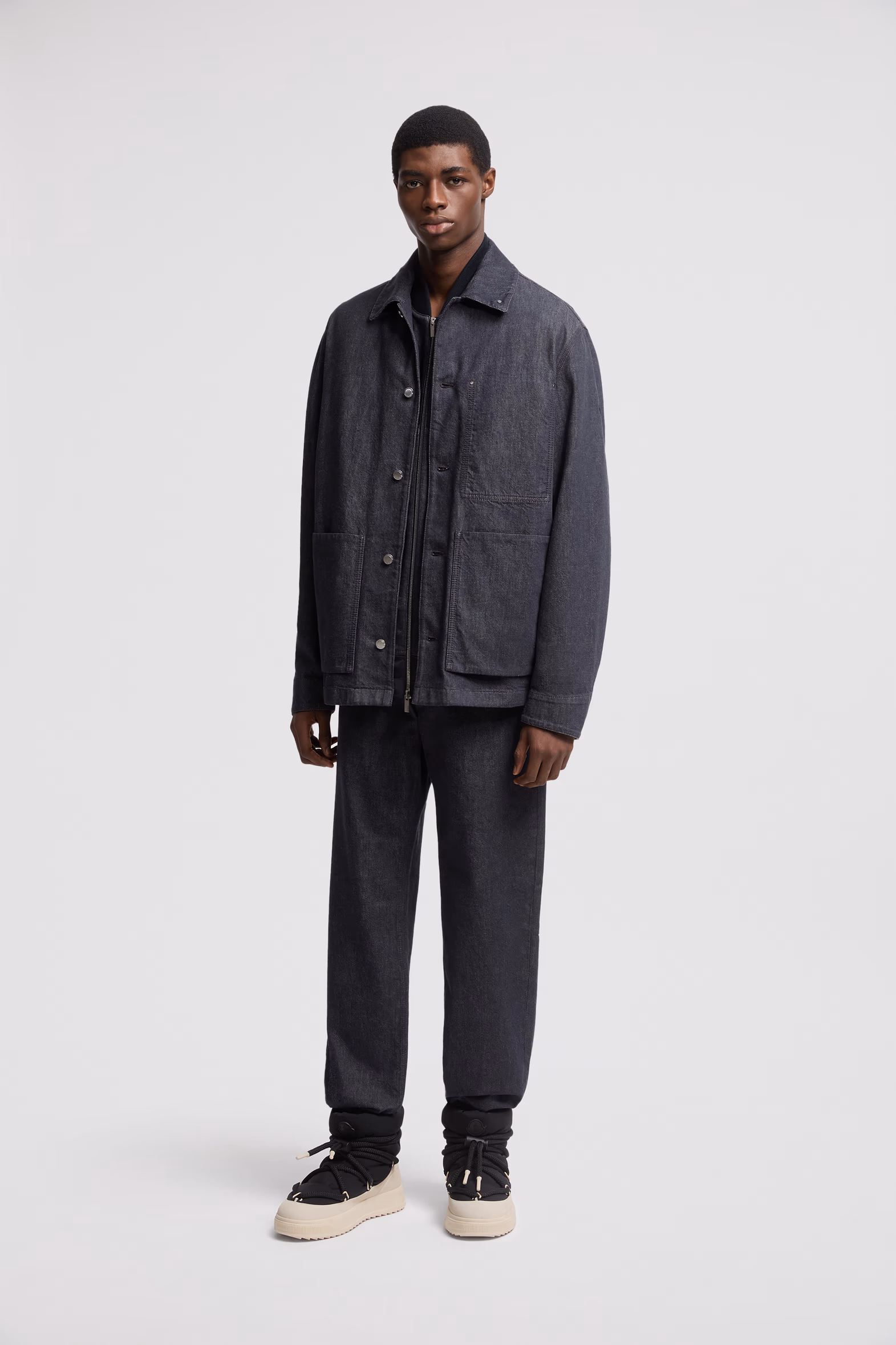 Forets 3-in-1 Denim Down Shirt Jacket Men Denim Blue Moncler 0